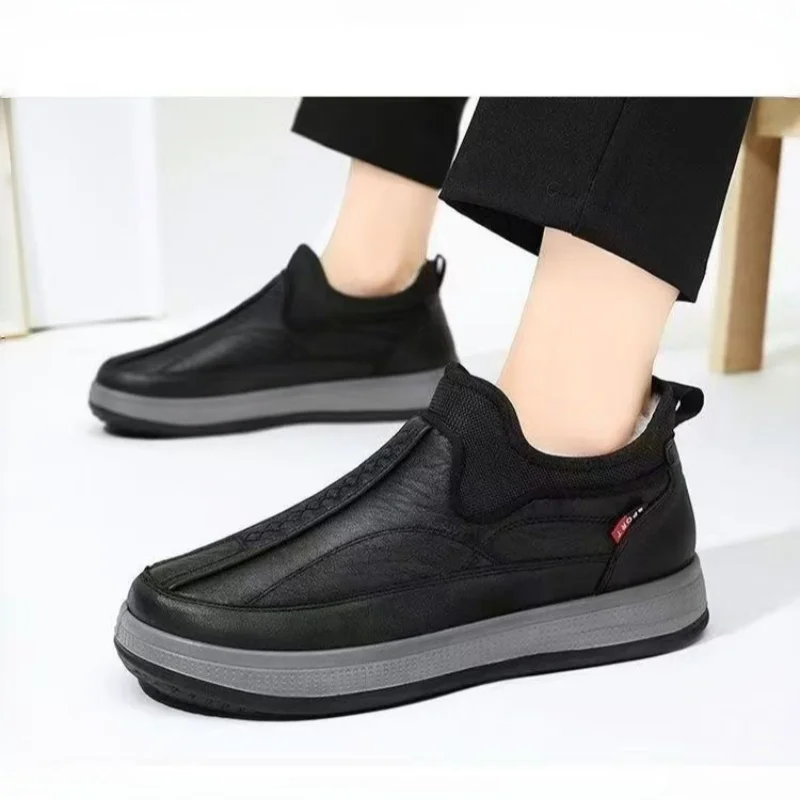 New Winter Cloth Shoes, Men's Fleece-Lined and Thickened Warm and Comfortable Cotton Shoes, Winter Outdoor Warm Casual Shoes