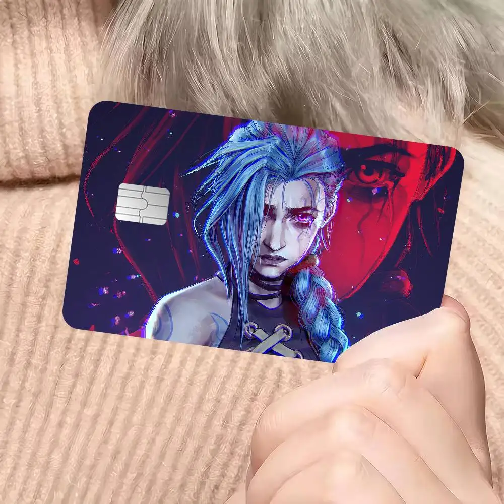 Película adhesiva decorativa con diseño de J-jinxS Anmie para tarjetas de crédito, débito y bancarias (parte frontal)