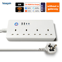 TuYa WiFi Smart Power Strip UK USB Plug PD20W Fast Charging Voice Control App Control Works With alexa google home Smart Life