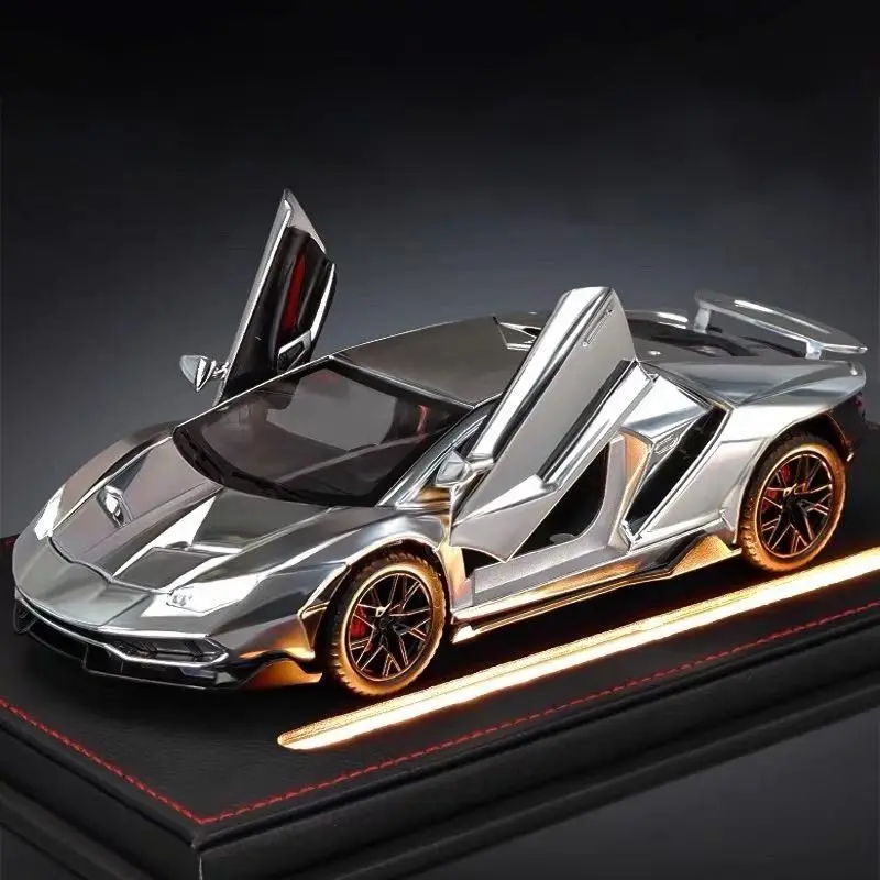 1:24 LP770 LP770-4 Alloy Electroplated Sports Car Model Diecasts Metal Track Racing Car Vehicles Model Sound Light Kids Toy Gift