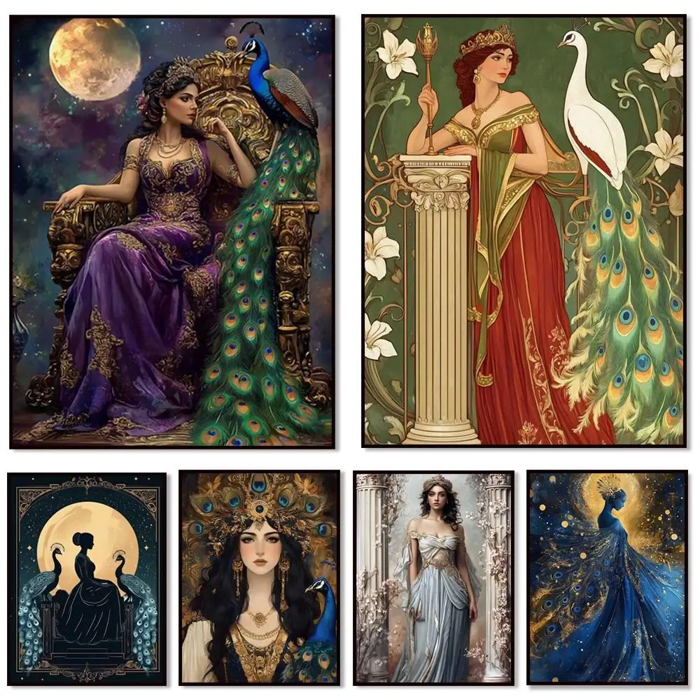 هيرا طباعة آلهة الزواج اليونانية الأساطير مستوحاة جدار ديكور الإلهية المؤنث ملصق فني #1