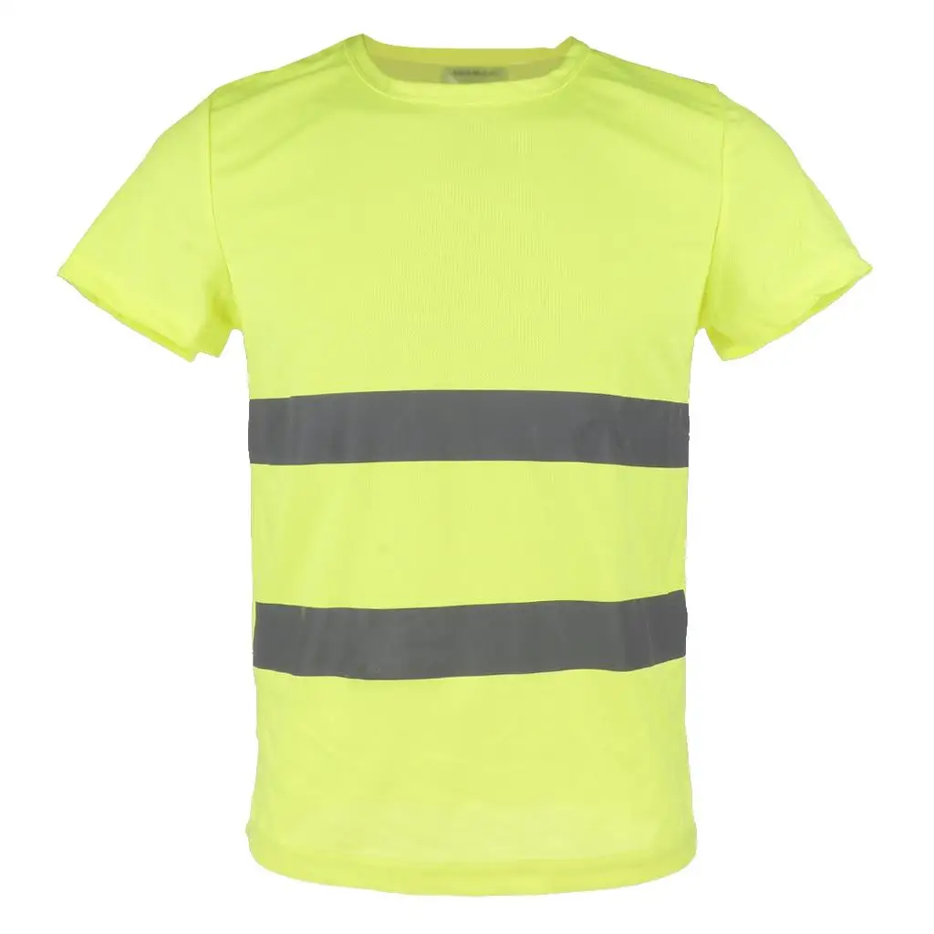 Work Safety T Shirt High Visibility Reflective Clothing Comfortable Road Work Shirt for Security Surveyors Outdoor Use