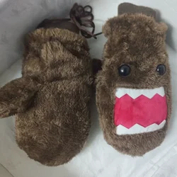 Kawaii Domo Kun Winter Warm And Cold Resistant Cute Cartoon And Anime Character Merchandise Gloves Outdoor Thickening Gift