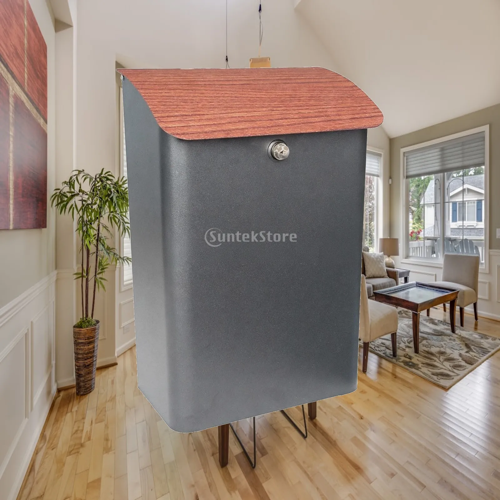 Package Locker Anti-Theft Wall-Mounted Parcel Drop Box Mailbox with Lock Weatherproof for Homeowners, Porch, Entryway