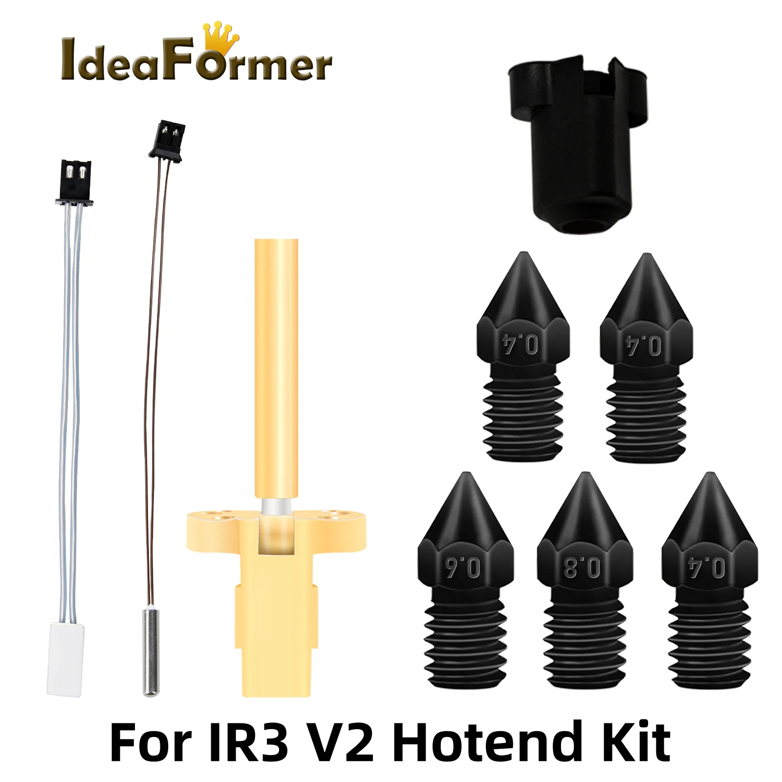 

IdeaFormer IR3 V2 Extruder Hotend Kit 0.4/0.6/0.8mm Hotend Replace Kit Hardened Steel Nozzles For Ideaformer IR3 V2 Belt Printer
