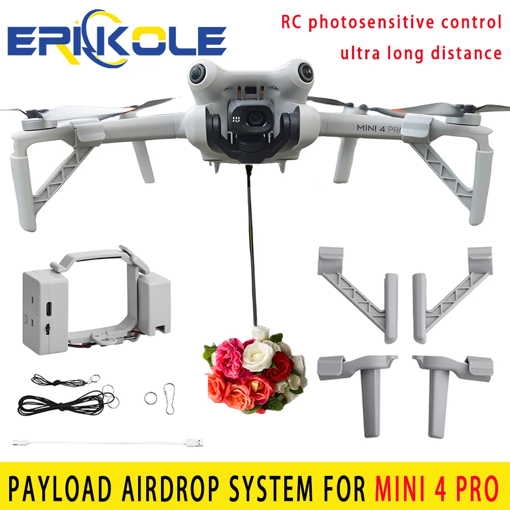 

Payload Airdrop Release Drop Device for Mini 4 pro Drone Accessories - Delivery Dropper - Fishing Bait Search & Rescue Kit