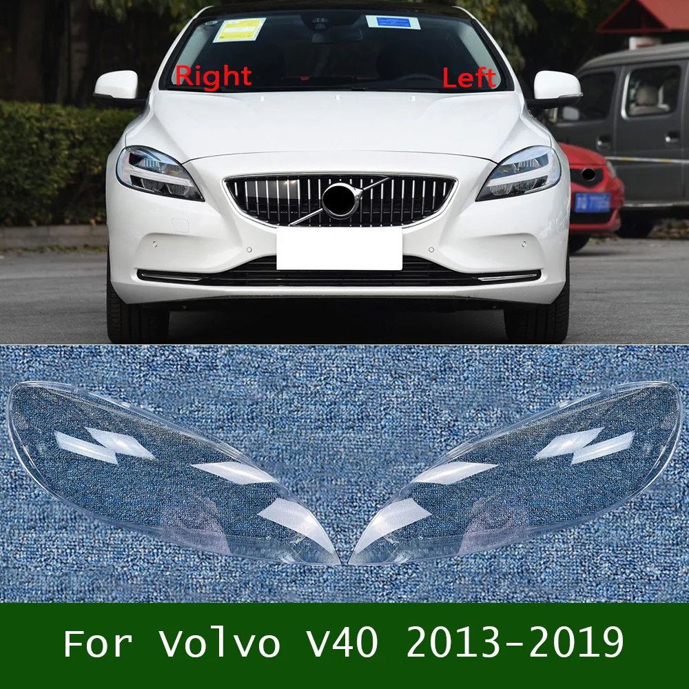 For Volvo V40 2013-2019 Car Accessories Headlamp Cover Transparent Lampshade Shade Lamp Headlight Shell Lens Plexiglass