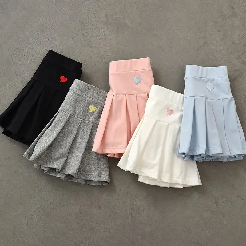 Girls’ New All-Match Pleated Culottes Medium And Small Children’S Summer Skirt With Inner Safety Pants Student Uniform Skirts 2 Girls' New All-Match Pleated Culottes Medium And Small Children'S Summer Skirt With Inner Safety Pants Student Uniform Skirts 2