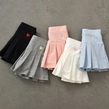 Girls Pleated Culotte Skirt 2 Girls' New All-Match Pleated Culottes Medium And Small Children'S Summer Skirt With Inner Safety Pants Student Uniform Skirts 2