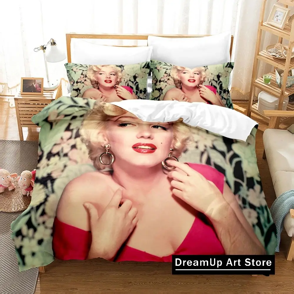 3D Print Fashion M-Marilyn M-Monroe Bedding Set Boys Girls Twin Queen King Size Duvet Cover Pillowcase Bed boys Adult Bedroom