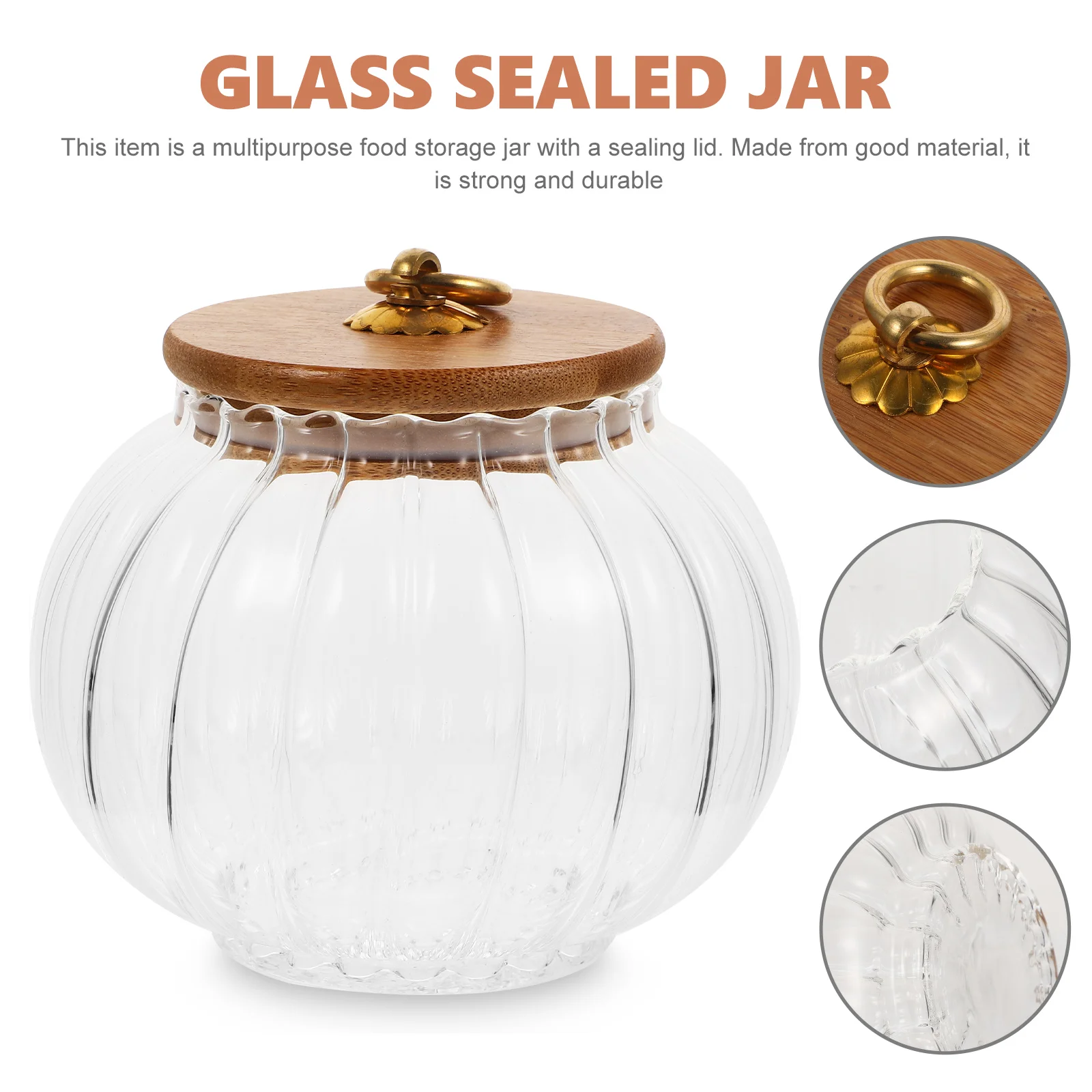 Pumpkin Glass Jar Kitchen Candy Dried Fruit Coffee Beans Flour Canisters Sealed Shelf Loose Tea Organizer Storage Jars