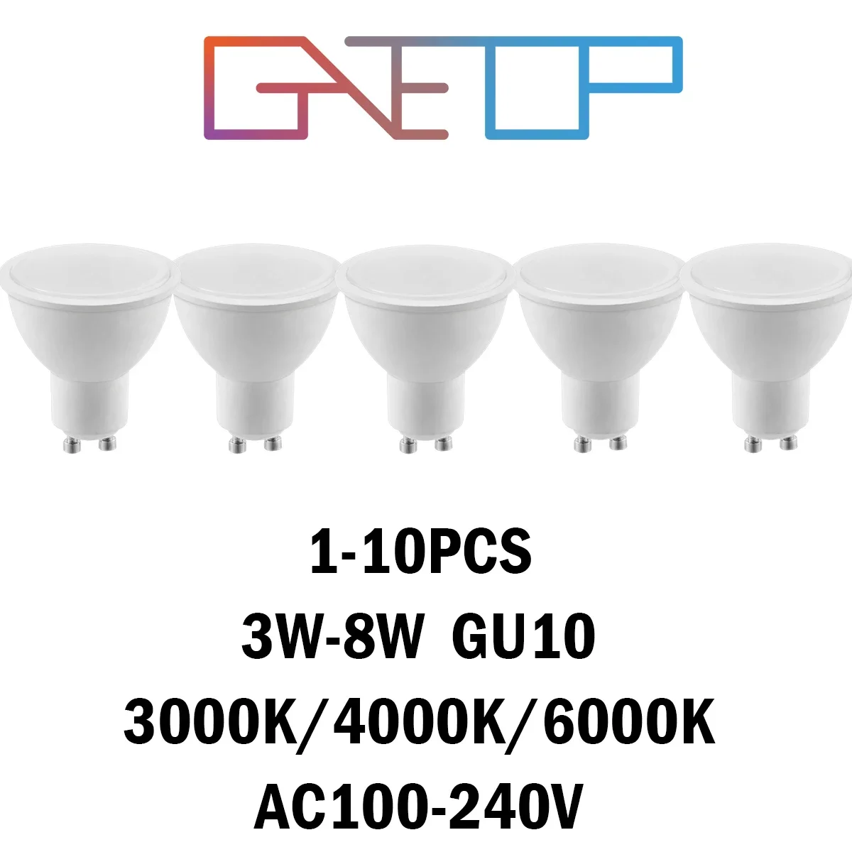 1-10PcsLED spotlight GU10 AC110V AC220V no flickering warm white light 3W-8W in line with EU CE certification