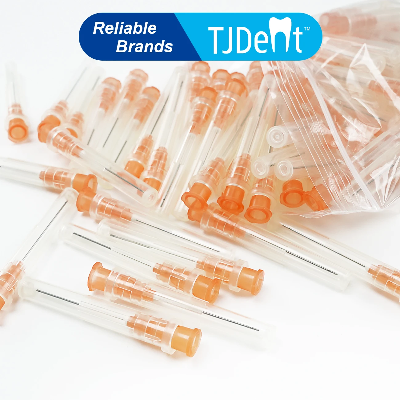 TJDent 100Pcs/Bag Dental Endo Irrigation Needle Tip 25G/27G/30G End-Closed Side Hole Endodontic Syringe Root Canal Flushing Wash