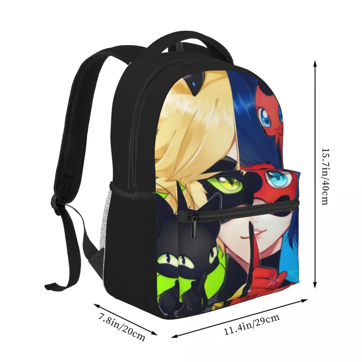 Cartoon Miraculous-Lady Cartoon Anime Sacs à dos étanches légers mignons, Stitch Students Bag, 16 po