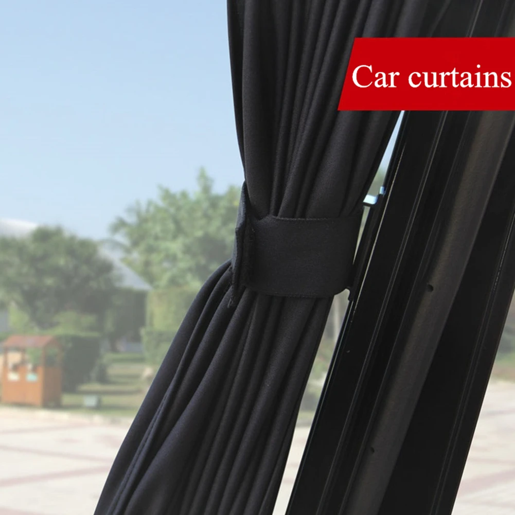 Parasol plegable para ventana lateral de coche, accesorios de protección Uv, color negro puro, 2 piezas, 50cm