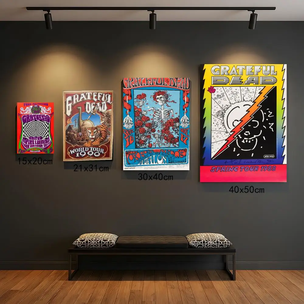 band G-Grateful Dead-D Poster Peel and Stick Wall Art for Cafe Office Bar and Home Decoration