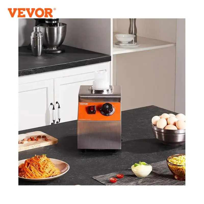 เครื่องอุ่นขวดนมไฟฟ้า vevor พร้อมขวดขนาด0.57 QT เครื่องจ่ายชีสเชิงพาณิชย์เครื่องอุ่นฟัดจ์ร้อน86-185 ℉ ปรับอุณหภูมิได้