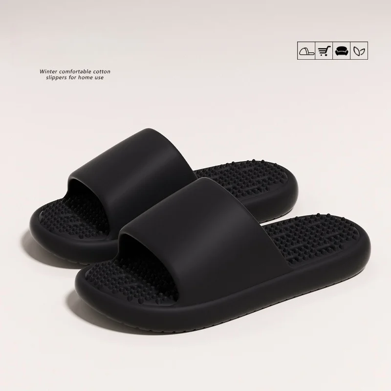 Men's and Women's Couple Style Spring and Summer Casual Hollow-Out Quick-Drying Eva Soft Thick-Soled Foot Massage Indoor Bathroom Outdoor Versatile Slide Slippers