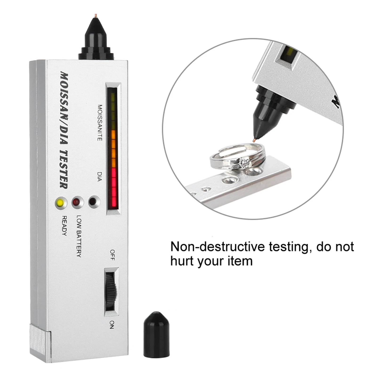 Herramienta profesional de prueba de diamantes de alta precisión, probador de indicador LED Moissan, Detector de moissanita, pluma, herramienta de prueba de joyería