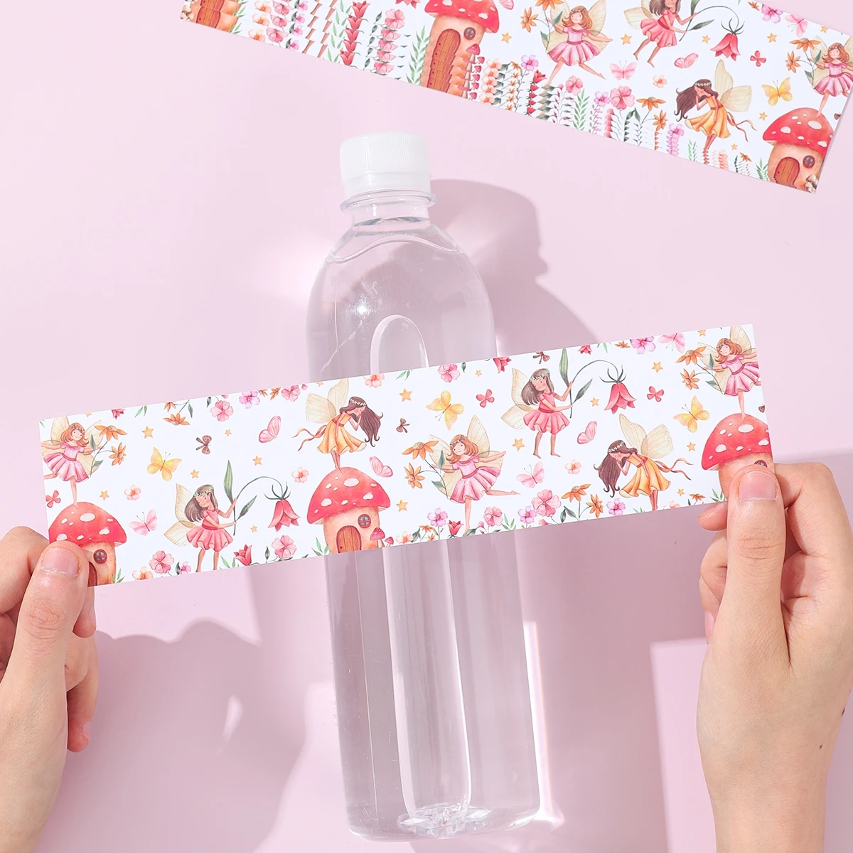 10/24Pcs Flower Fairy Bottle Label Stickers Flower Fairy Birthday Party Decor Kids Favors Gift Bottle Sticker Girl Baby Shower