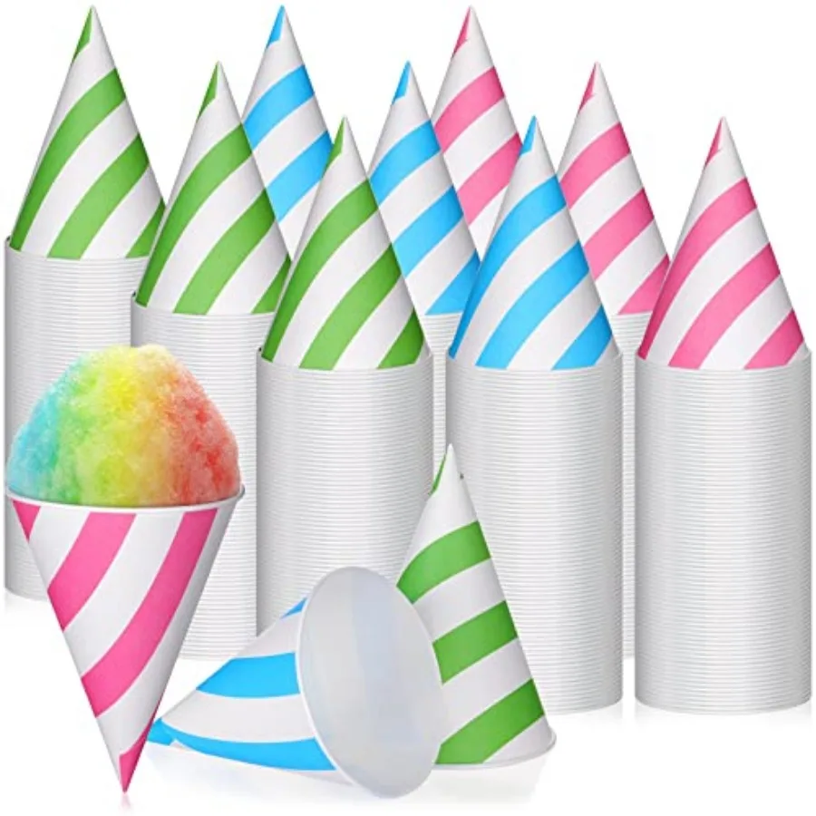 

600 Pcs Cone Cups Water Cones Snow Cone Cups 6 oz Disposable Paper Cone Cups Bulk Leakproof Cone Cups for Water Cooler Dispense
