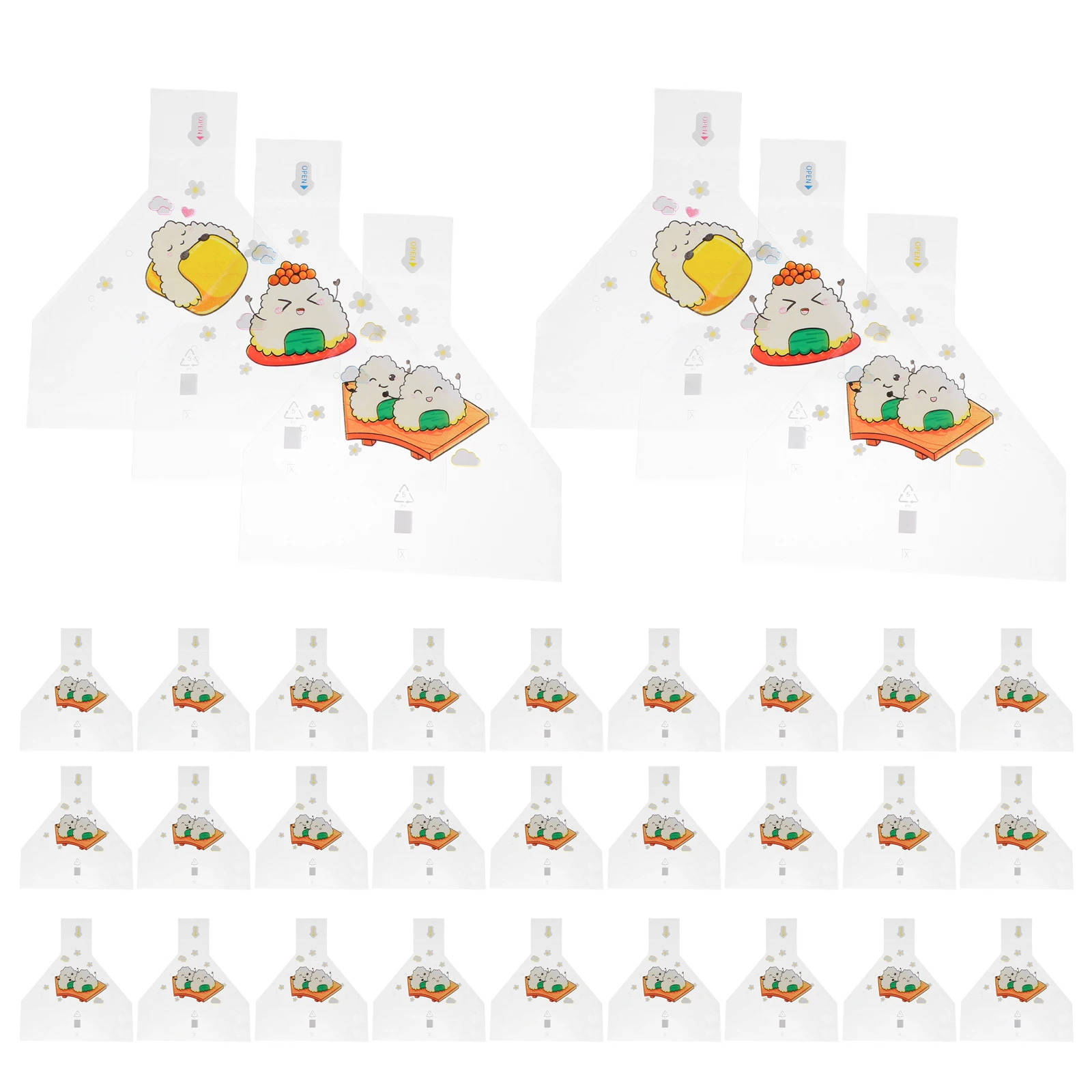 

100pcs Onigiri Wrappers Cute Japanese Style Rice Ball Packaging Bags Microwave Safe Food Storage Plastic Bags For