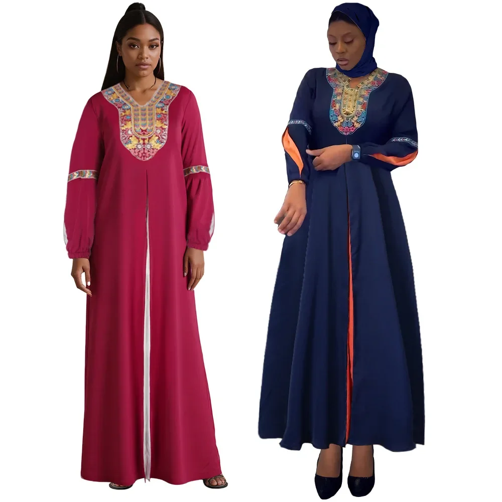 

Eid Ramadan Muslim African Dresses for Modest Women Dubai Abaya Gown Dress Morocco Kaftan African Dashiki Clothing Femme Vestido