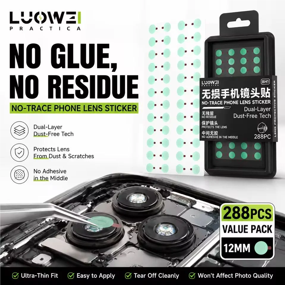 LUOWEI LW-BH1 288PCS 12MM Phone Repair Loss‑Free Camera Protective Stickers Camera Lens Magnetic Protector