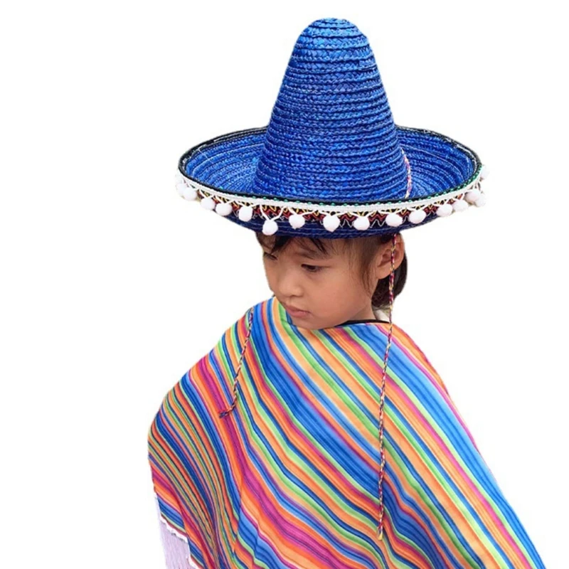 Mexicans Sombrero Hats Wide Brimmed Sunproof Straw Hat Photoshooting Props Hat Children Party Top Hats Carnivals Costume