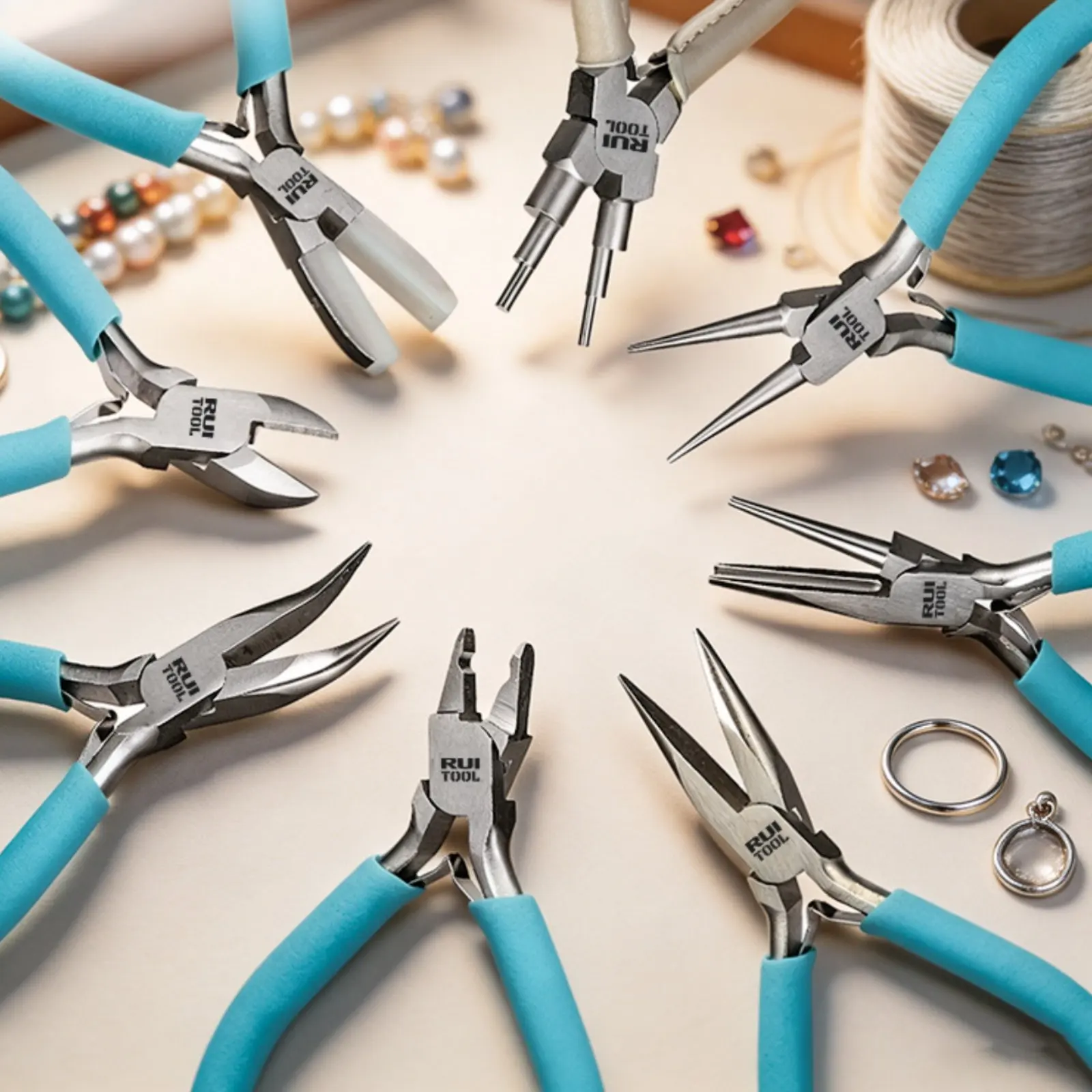 6 Pieces Diagonal Cutting Pliers DIY Wire Wrapping Pliers Wire Trimmers Precision Tips Plier Set Non-Slip Handles for Craft Work