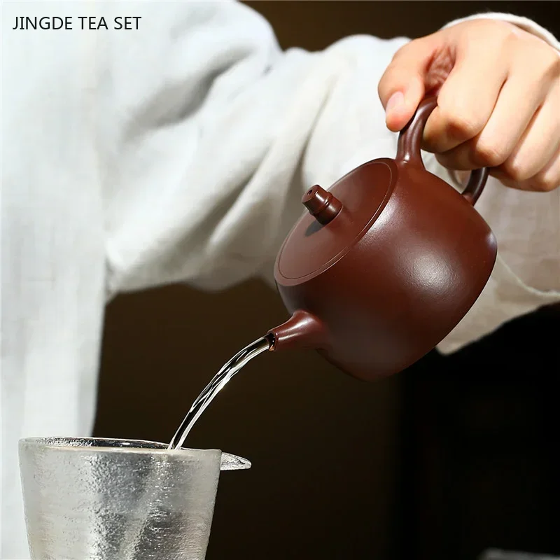 1PCS 150ML Yixing Classic Master Handmade Raw Mineral Purple Clay Teapot Zisha Ball Hole Filter Tea Set