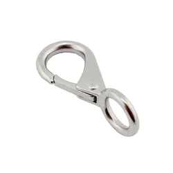5 Pieces Heavy Duty Stainless Steel 304 Spring Snap Hook Fixed Eye Clip Carabiner Universal Marine Clip Dock Hardware