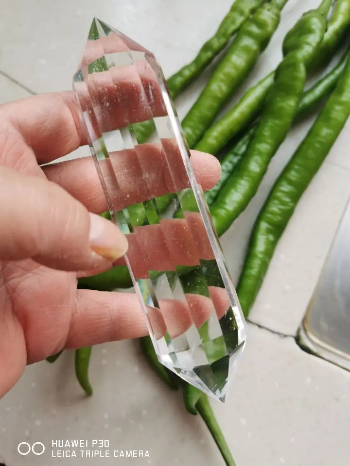 عصا كريستال كوارتز طبيعية شفافة مكونة من 12 جانبًا للشفاء مقاس 5 بوصات - 6 بوصات (127-152 مم) #2