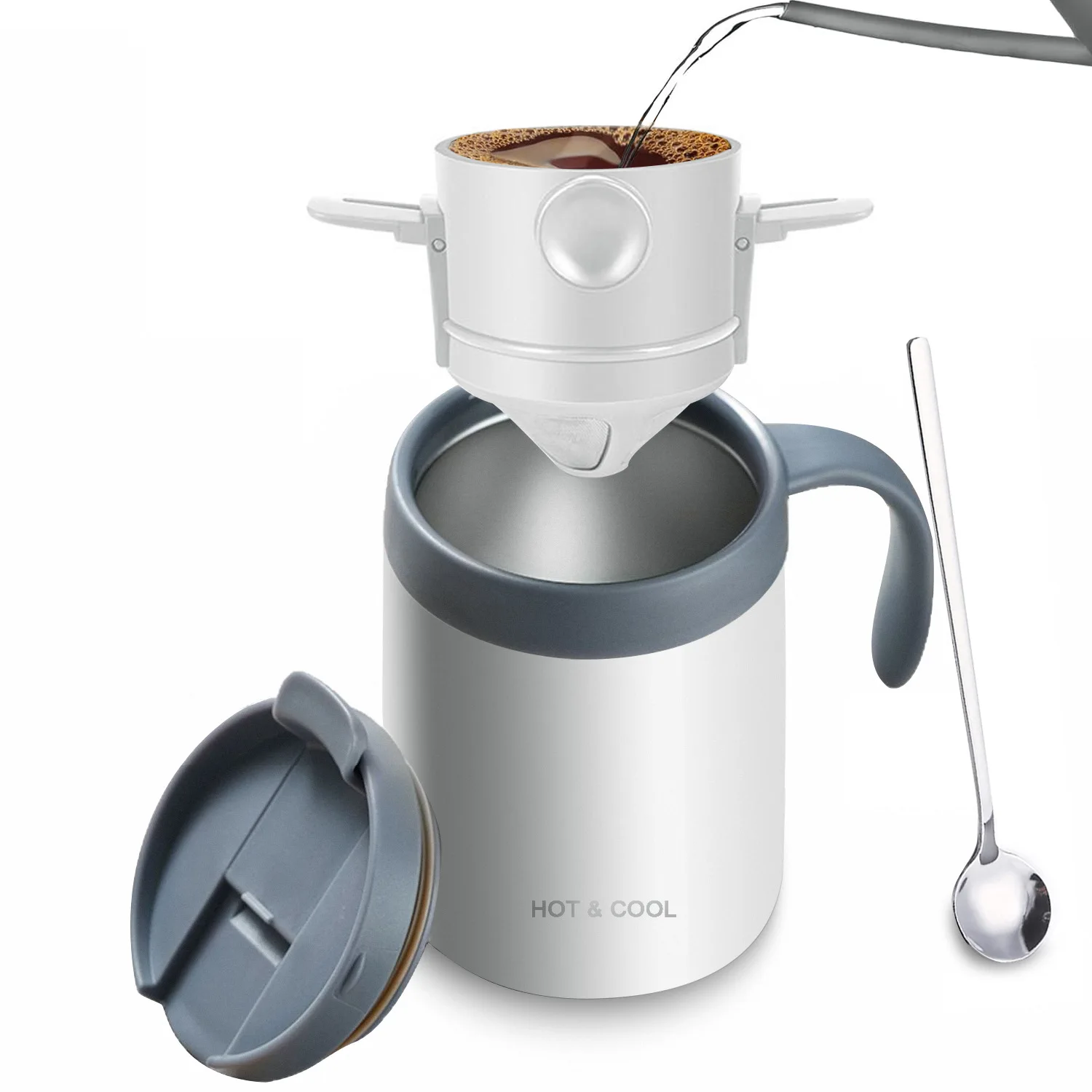 

Outdoor portable hand brewed coffee cup stainless steel insulated cup portable household coffee cup set