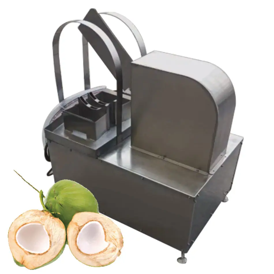 Fresh Young Coconut Open Cut Machine Automatic Split Hydraulic Cutter Stainless Steel Large Capacity for Seize Coconut Water