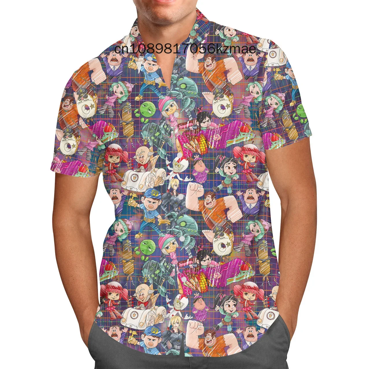 2024 New Disney Moana Sketched Hawaiian shirt Men Women Short Sleeve Shirt Disneyland Casual Shirt Kids Beach Shirt