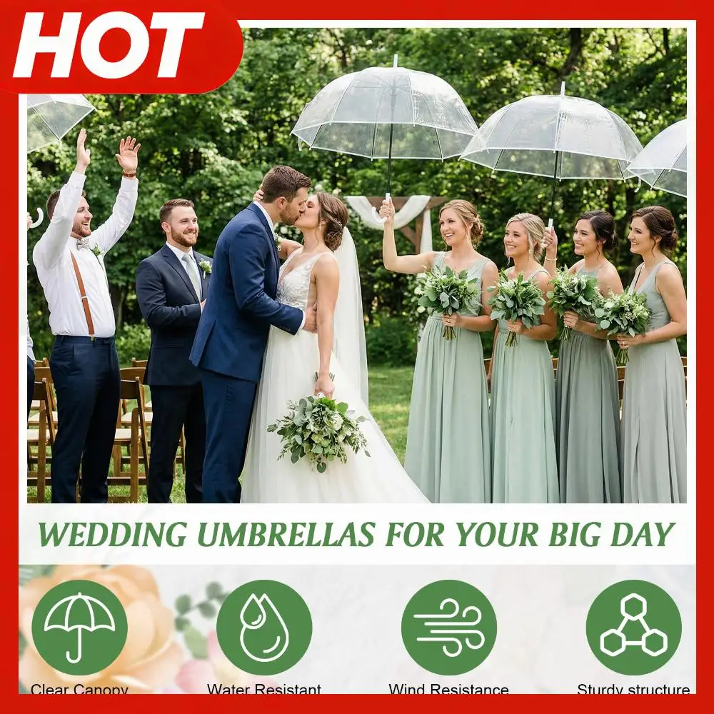 

Зонты-купола 52 дюйма, большие, ветрозащитные, с классической ручкой-крючком, с благодарственными бирками и веревкой, свадебные сувениры для гостей