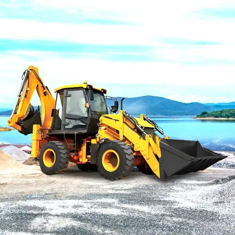 Heavy Load Backhoe Loader Strong Bearing Hydraulic Power Equipment For Earth Moving Gravel Handling And Site Clearing Works