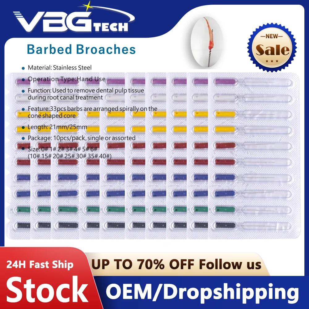 

10Pcs/Pack Dental Endondontic Root Canal Files Cleaning Needle Barbed Broaches Hand Use Files 21/25mm Dentistry Tools dentist