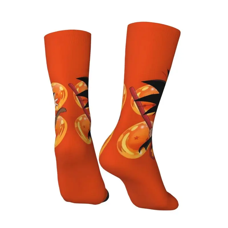 Custom Goku Anime Dress Socks for Men Women Warm Fashion Cute Cartoon Crew Socks