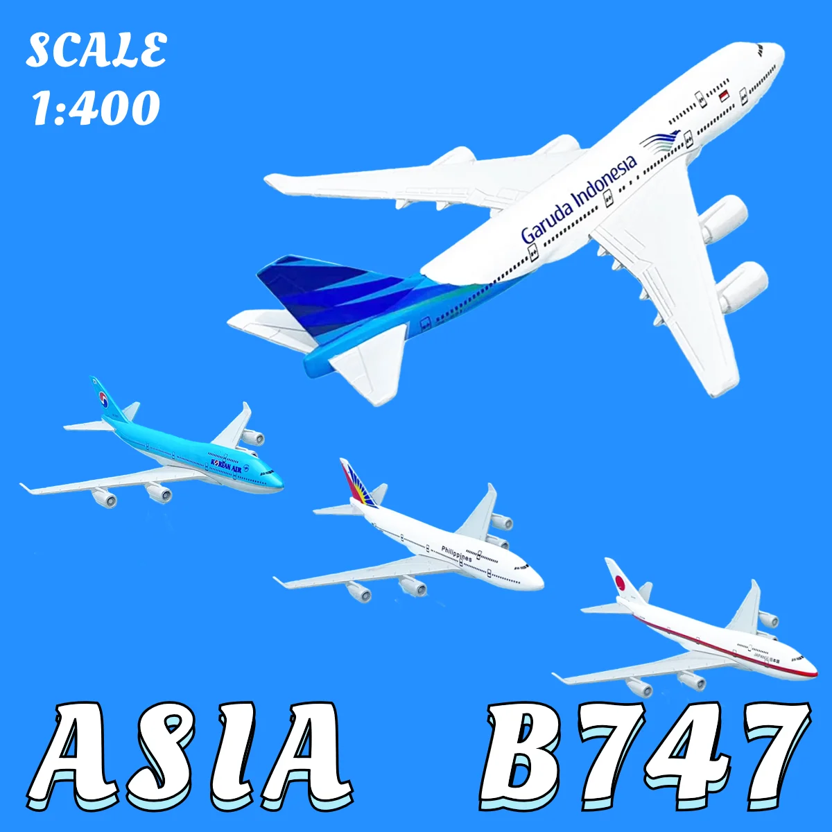 

1:400 ASIA Boeing 747 Replica Metal Aircraft Model Scale Aviation Collectible Diecast Miniature Ornament Souvenir Toys