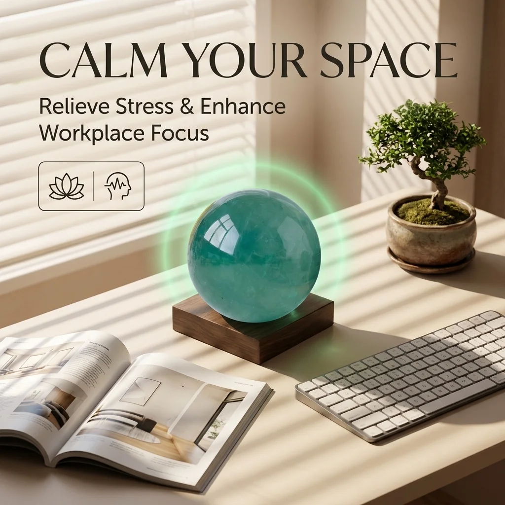 Natural Green Fluorite Sphere Healing Crystal Ball Polished Gemstone Meditation Decor for Office Desk Home Energy Witchcraft