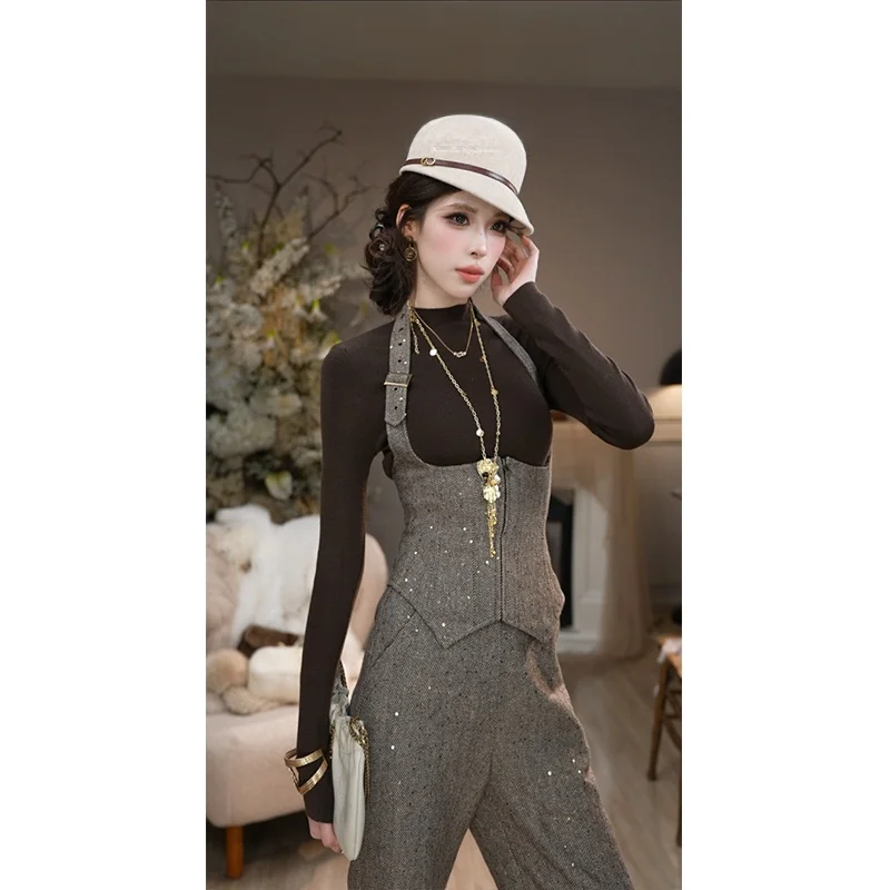 

Dapper Dan's C Major Top Vintage Ele Simple Sle Women's Knitted Sweater Nylon Material Overhead Wear Winter Collection