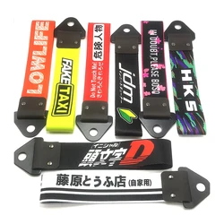 Car Racing Culture Jdm Tow Strap Towing Hook Universal Nylon Short Tow Ropes Tuning Car Accessories for Fake Taxi Initial D HKS