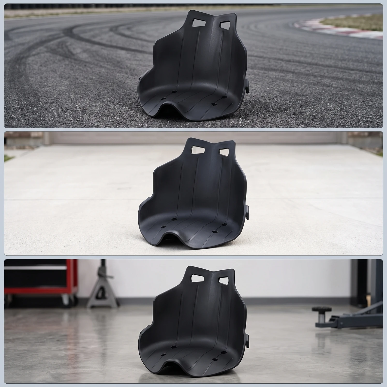 Bucket Seat with 4 Mounting Holes Reinforced Plastic Bucket Seat Molded Long-Lasting for Children, Child's Vehicle Toys
