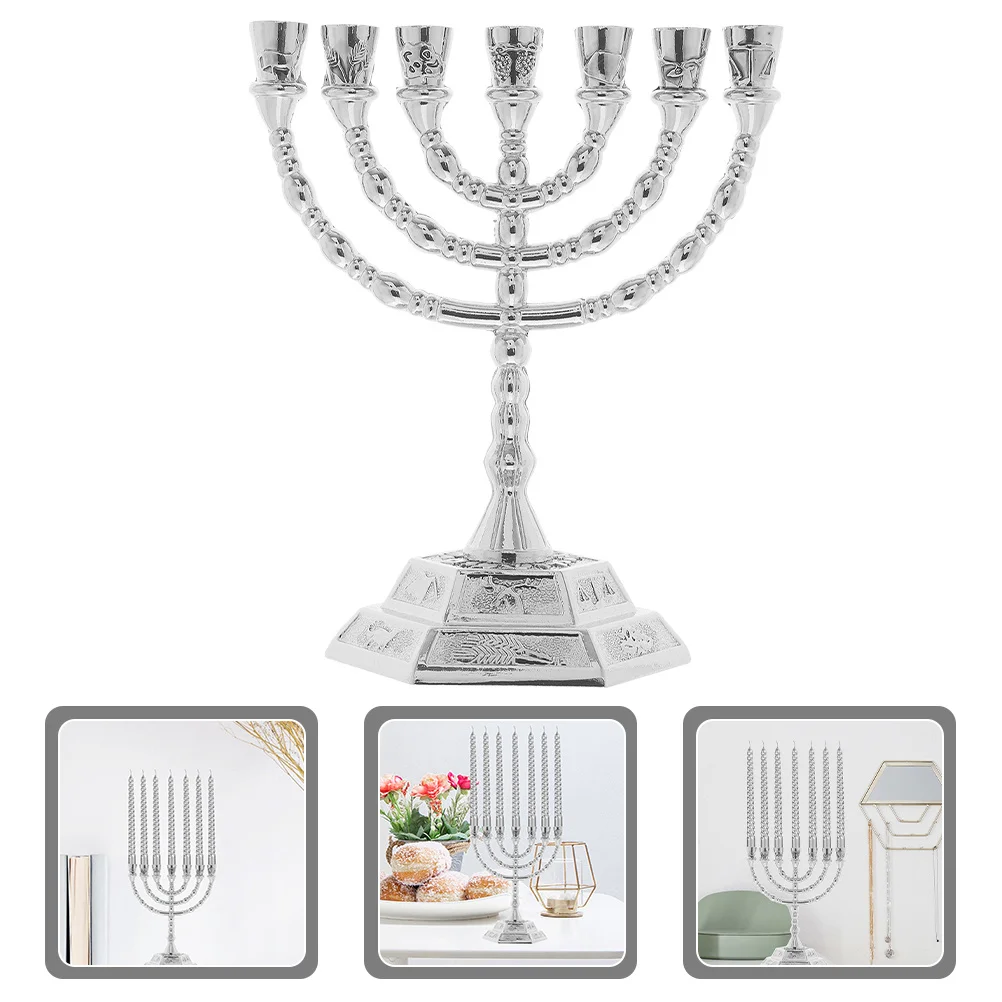 

7 Branch Zinc Alloy Taper Holder Metal Candlestick for Tabletop Decor Desktop Decoration Living Room Home Office