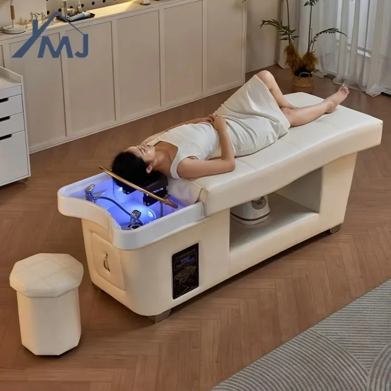 Beauty Nail Salon Reclining Nursing Facial Treatment Head Spa Massage Shampoo Bed