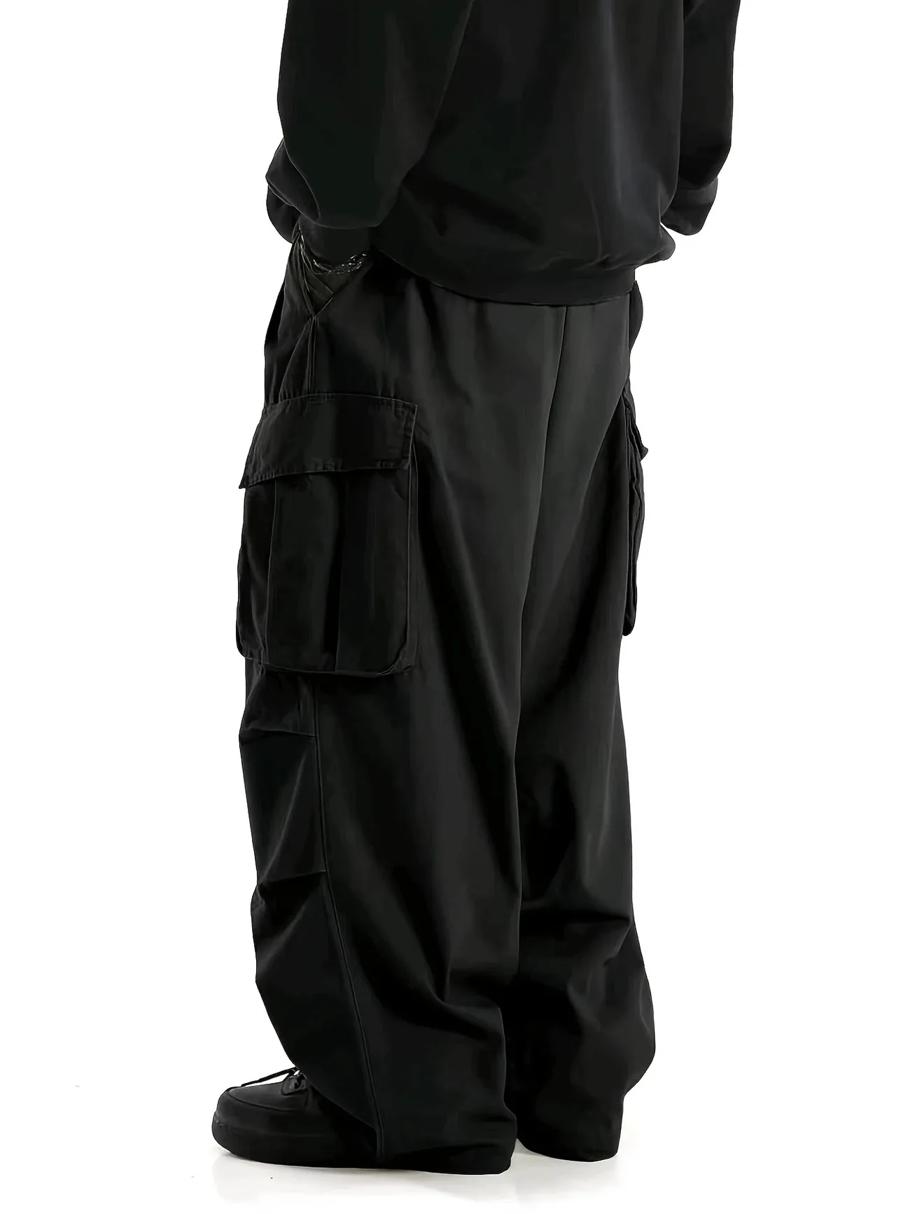 Neue Herren Multi-Pocket Loose Cargo-Hose Frühling Herbst Outdoor Freizeithose High Street Retro Vielseitige Weite Hose für Männer – Detail 4