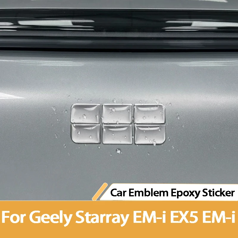 For Geely Starray EM‑i EX5 EM‑i Front Logo Protective Sticker Clear Drip Glue Decor Trim Exterior Accessories