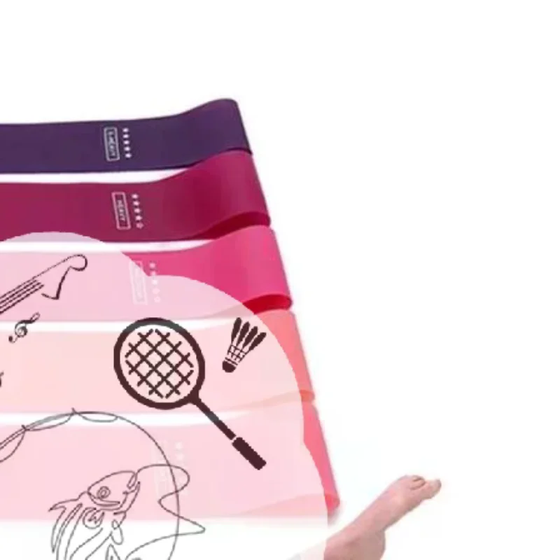 TPE Resistance Bands Set 5 Levels Non-Slip Exercise Booty Bands For Hip Legs Glutes Workout Yoga Fitness